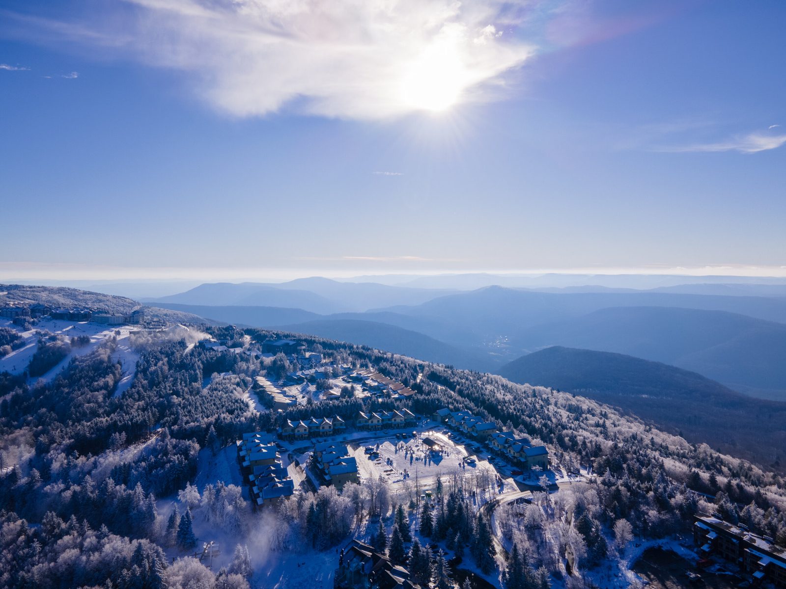 Aerial view of Black Bear Crossing at Snowshoe Mountain